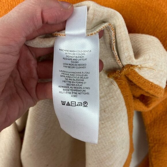 Anthropologie Rib Knit Funnel Neck Sweater Oversized Orange Long Sleeve‎ Boho XS - Picture 10 of 14